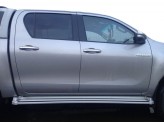 Пороги для Toyota HiLux, с подсветкой, цвет серебристый (алюминий), изображение 2